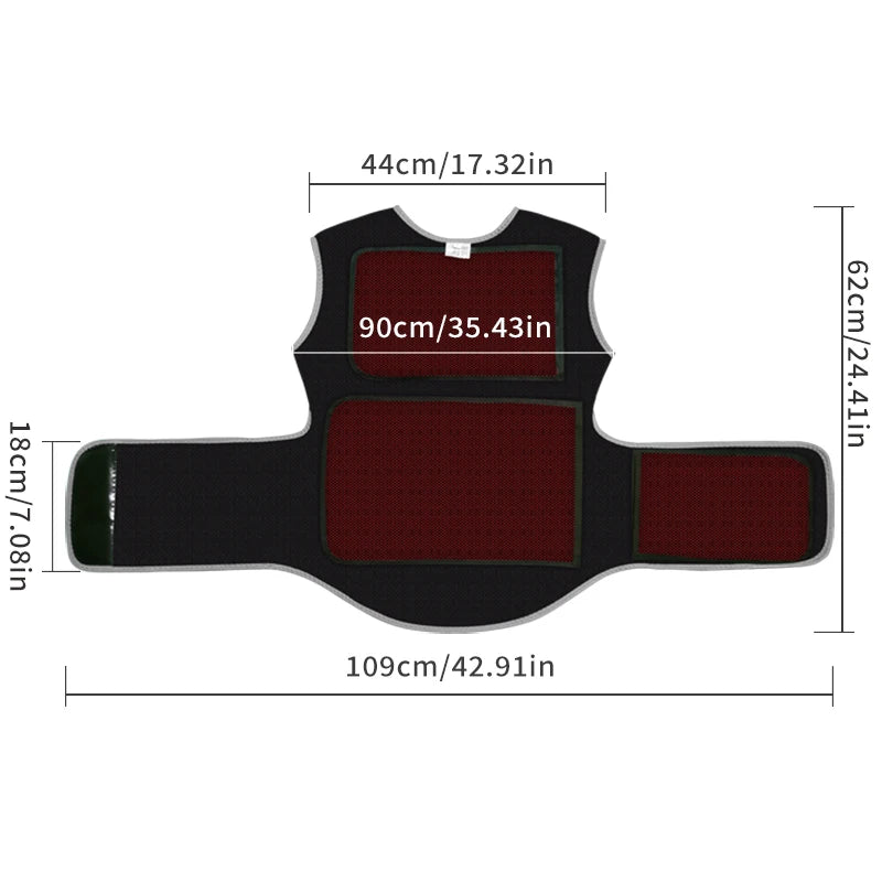 Heated Back and Shoulder Wrap with Red Light | 3 Heat Levels, Adjustable Fit & Optional Vibration Massage