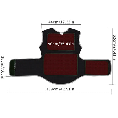 Heated Back and Shoulder Wrap with Red Light | 3 Heat Levels, Adjustable Fit & Optional Vibration Massage