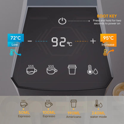 4-in-1 Capsule Coffee Machine for Nespresso, K-Cup & Dolce Gusto | 19-Bar Espresso Maker for Ground Coffee with Hot Water Mode