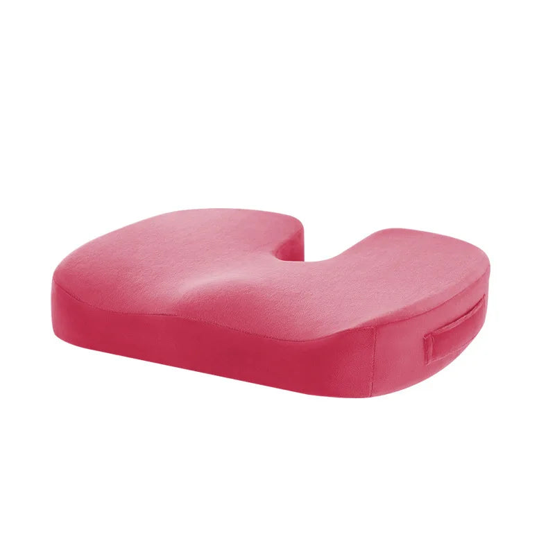 Cooling Gel Memory Foam Seat Cushion | Coccyx Cutout Office Chair Pillow with Non-Slip Base & Breathable Cover Pink