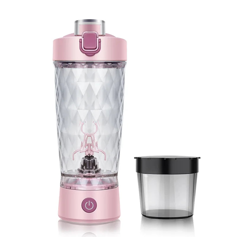 Electric Protein Shaker Bottle | 7500RPM Self-Cleaning Mixer | USB-C Rechargeable, Built-in Powder Storage, BPA-Free Smooth Drink Blender