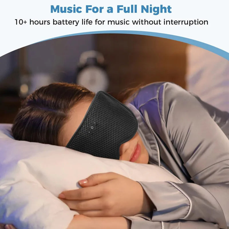Sleep Headphones Eye Mask | Bluetooth 3D Blackout Sleeping Mask with Wireless Audio, Ultra-Thin Speakers & Adjustable Fit