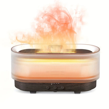 Flame Effect Essential Oil Diffuser 300ml | Ultrasonic Mist, LED Flames, 12H Runtime Dark