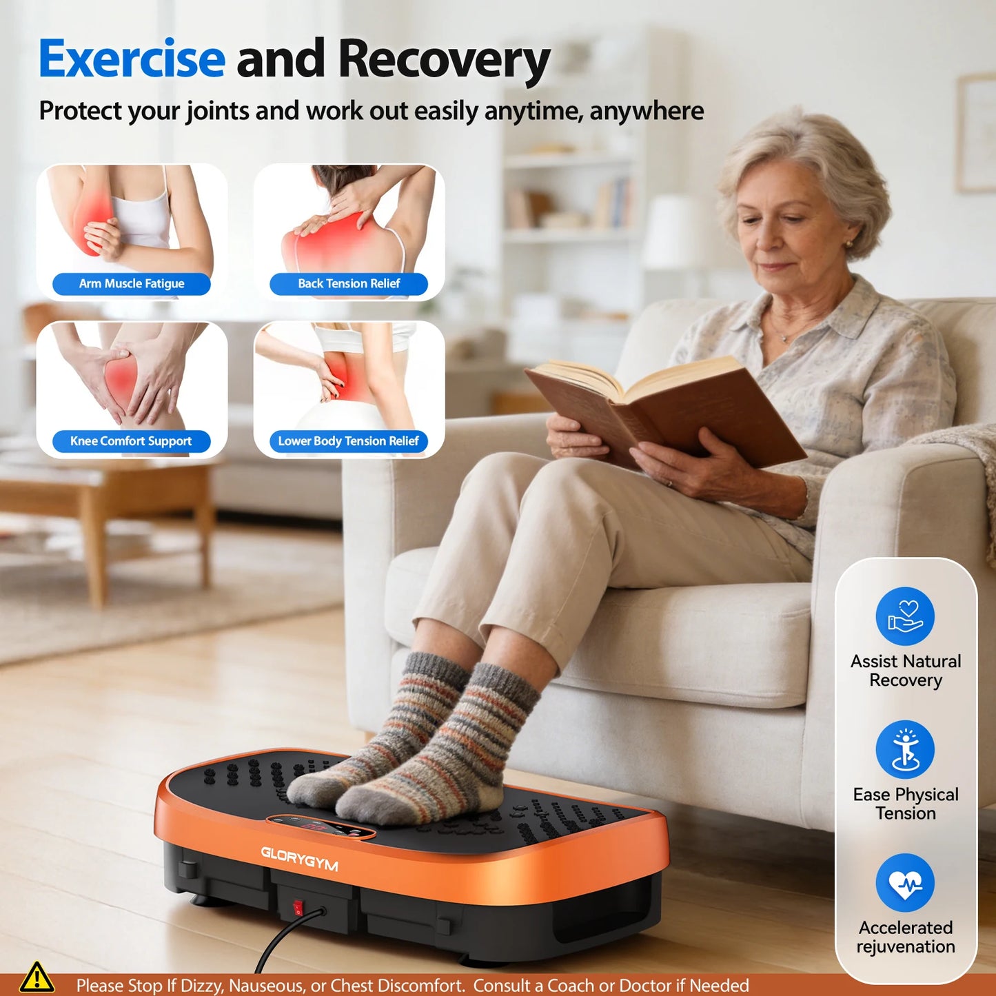 Vibration Plate Exercise Machine | Whole Body Shaker with 120 Speeds, 330 lb Capacity & Non-Slip Platform