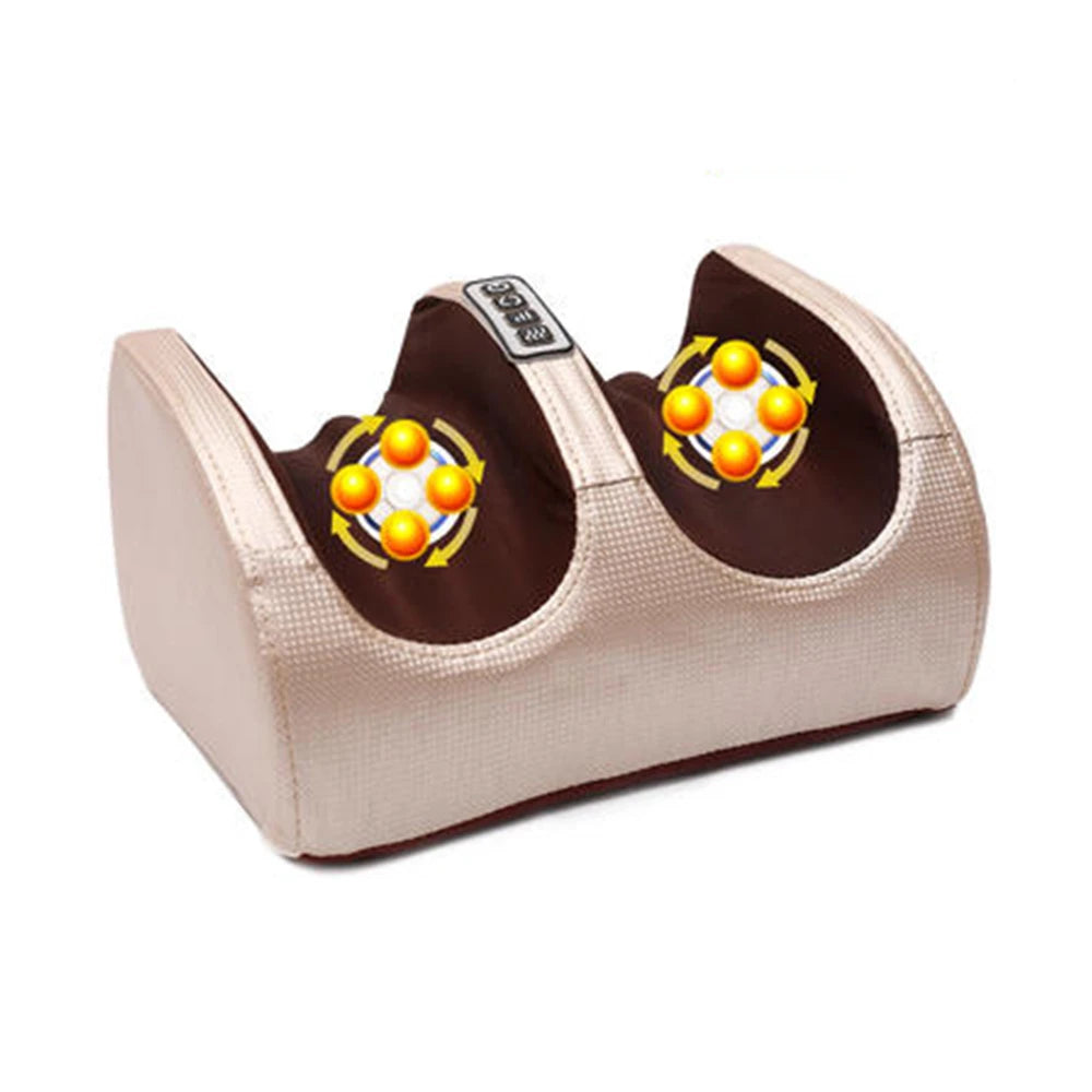 Shiatsu Foot Massager with Heat | 12 Kneading Nodes, 3 Intensities, Dual Rotation & 15-Minute Timer Gold