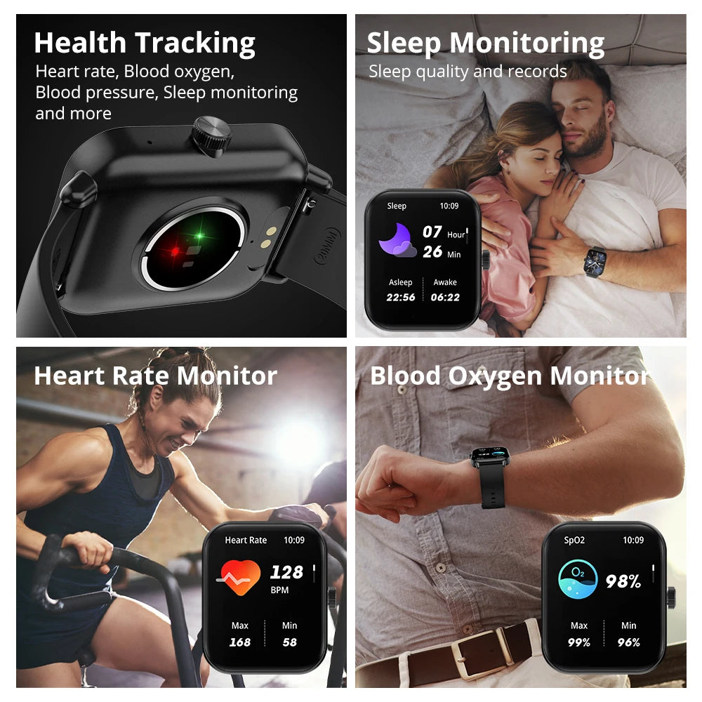 Voice Calling Smartwatch | 1.9" HD Display, 24H Health Monitoring, 100+ Sports Modes & Bluetooth Call Function | IP68 Waterproof