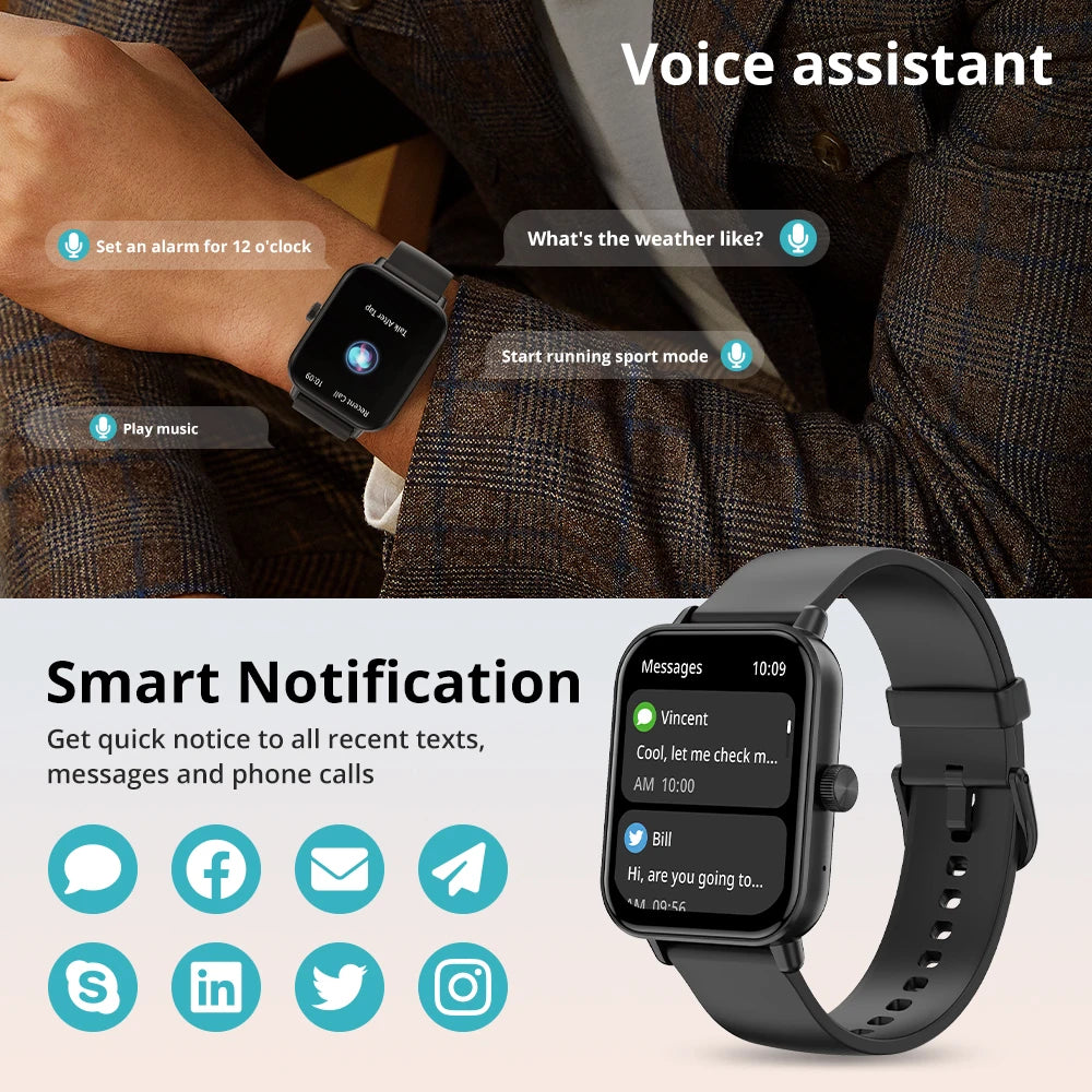 Voice Calling Smartwatch | 1.9" HD Display, 24H Health Monitoring, 100+ Sports Modes & Bluetooth Call Function | IP68 Waterproof