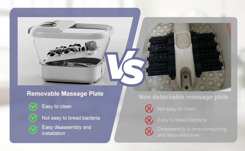 Foldable Heated Foot Spa Bath Massager with Bubbles, 4 Rollers & Red Light | 95–118°F Temperature Control, Timer & Drain
