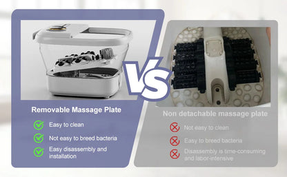 Foldable Heated Foot Spa Bath Massager with Bubbles, 4 Rollers & Red Light | 95–118°F Temperature Control, Timer & Drain