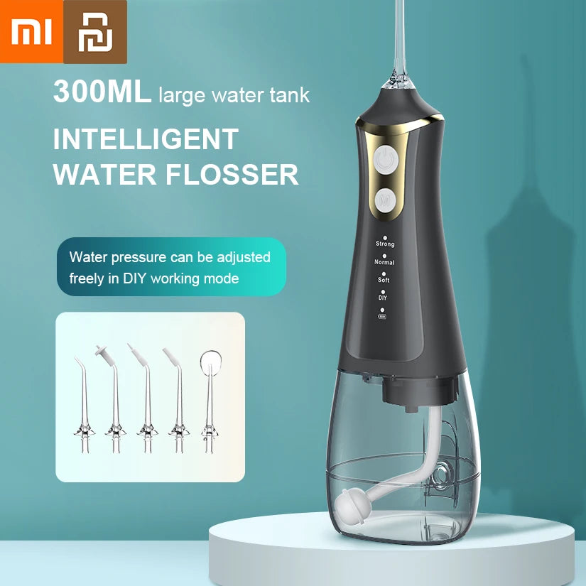 Cordless Water Flosser with 300 ml Tank and 4 Modes