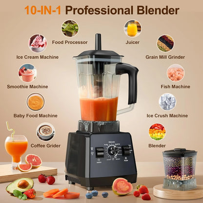 Professional Blender 2400W | 25,000 RPM, 68oz Pitcher, Grinder Jar, 6-in-1 Kitchen Power