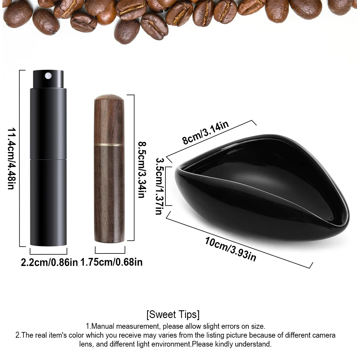 Coffee Bean Dosing Cup Set, Ceramic Bowl with WDT Tool and 10 ml Spray Bottle