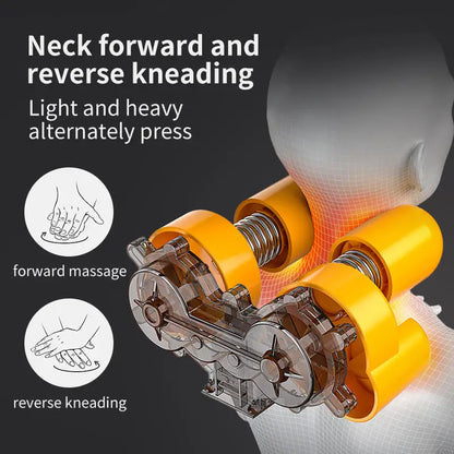 Massage Chair Cushion with Heat | 8D Kneading Neck and Back Massager with Vibration, Lumbar Compression & Remote
