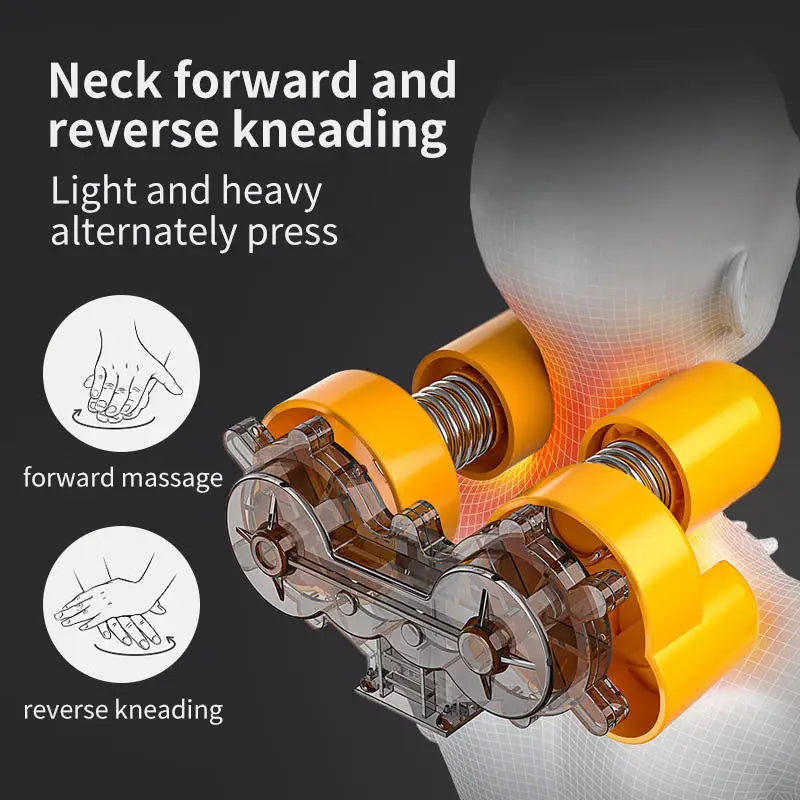 Massage Chair Cushion with Heat | 8D Kneading Neck and Back Massager with Vibration, Lumbar Compression & Remote