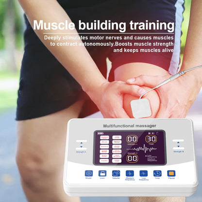 TENS and EMS Muscle Stimulator with 12 Modes, 30 Intensity Levels, Dual Channel Output & USB-C Rechargeable Design