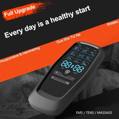 Rechargeable TENS & EMS Muscle Stimulator – 6 Modes, 19 Intensity Levels & 4 Reusable Electrode Pads
