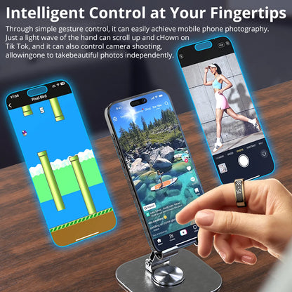 Smart Fitness Ring with OLED Display | Heart Rate, SpO₂, Sleep, Stress & Activity Tracking, 5ATM Waterproof and Wireless Charging