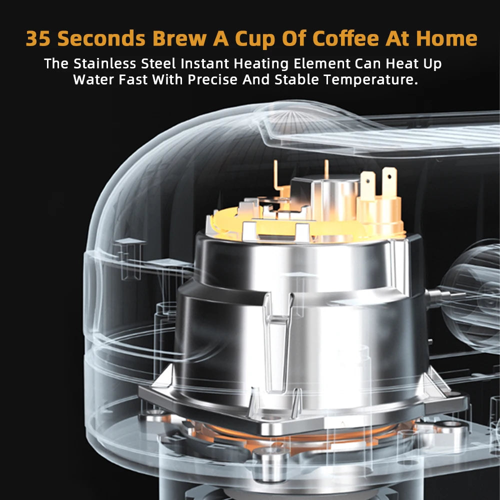 Espresso Machine with Steam Wand and 1.1 L Tank, Optional Separate Grinder