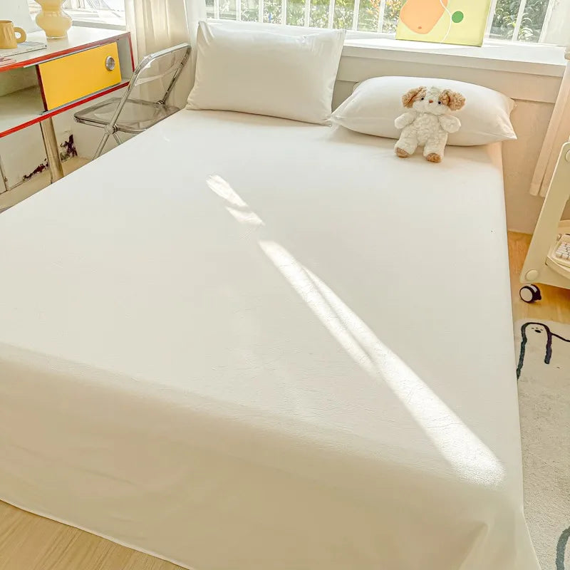 3-Piece Cotton Flat Sheet & Pillowcase Set