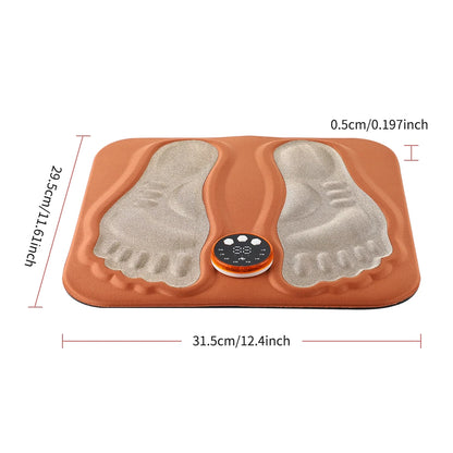 EMS Foot Massager Mat with Remote | 8 Modes, 29 Intensity Levels, Rechargeable Control & Body Electrode Pads