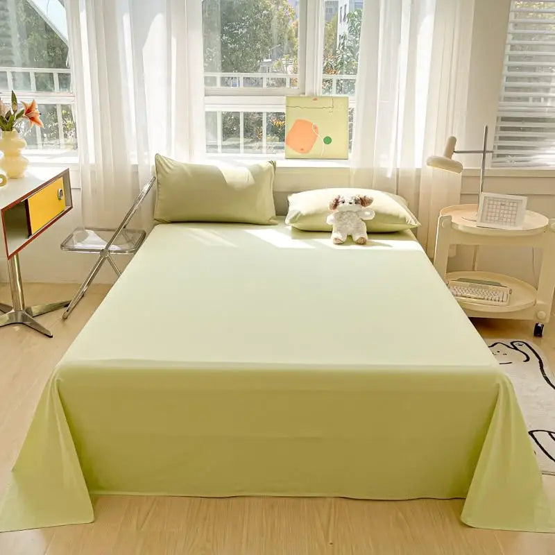3-Piece Cotton Flat Sheet & Pillowcase Set Color 2