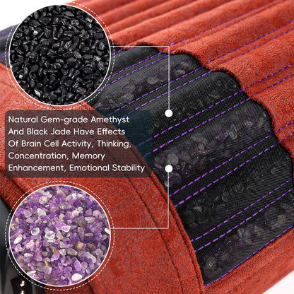 PEMF Infrared Heating Pillow for Neck and Shoulders | Amethyst & Jade Crystal Cushion, 85–159°F, 3–64Hz & Timer