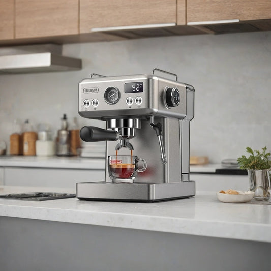 Semi-Automatic Espresso Machine with 20-Bar Pump | 58mm Portafilter, PID Temperature Control, Steam Wand & Hot/Cold Brew
