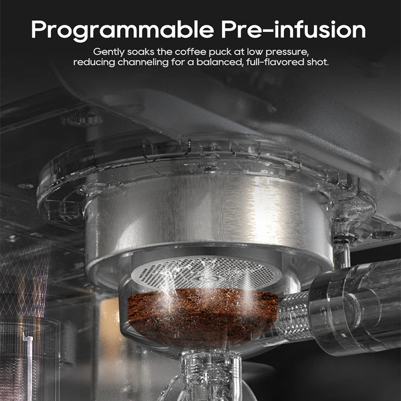 Semi-Automatic Espresso Machine with 20-Bar Pump | 58mm Portafilter, PID Temperature Control, Steam Wand & Hot/Cold Brew