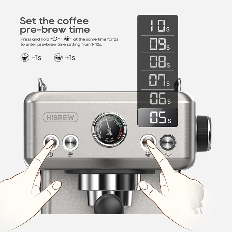 Semi-Automatic Espresso Machine with 20-Bar Pump | 58mm Portafilter, PID Temperature Control, Steam Wand & Hot/Cold Brew