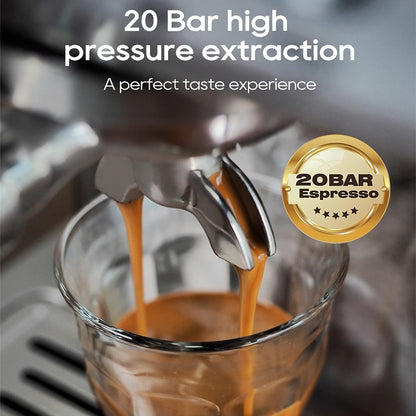 Semi-Automatic Espresso Machine with 20-Bar Pump | 58mm Portafilter, PID Temperature Control, Steam Wand & Hot/Cold Brew