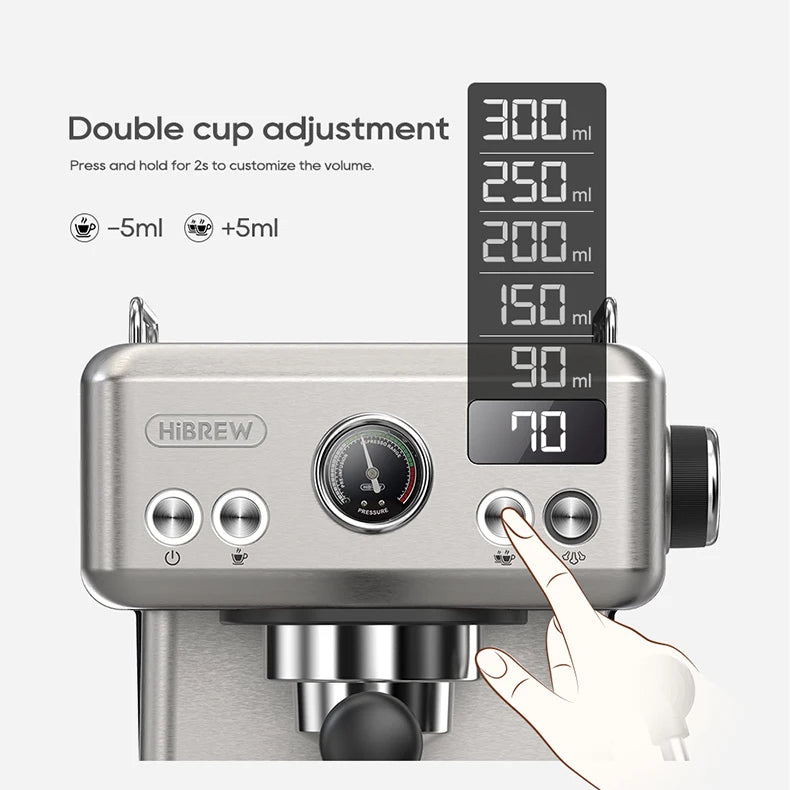 Semi-Automatic Espresso Machine with 20-Bar Pump | 58mm Portafilter, PID Temperature Control, Steam Wand & Hot/Cold Brew