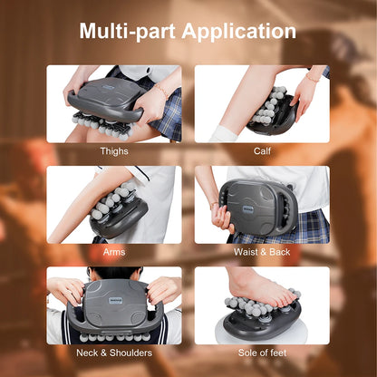 42-Head Deep Tissue Massage Gun with Red Light Heat | 9 Modes, 9 Intensities & Dual-Handle Full Body Fascia Massager
