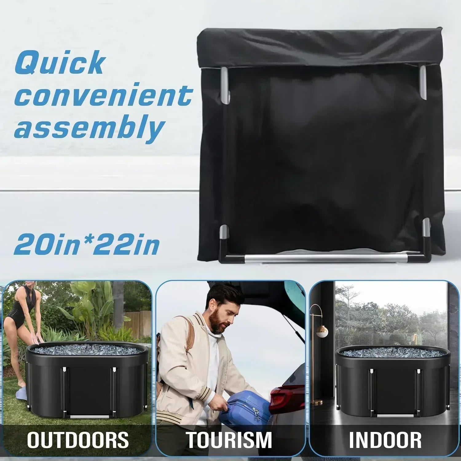 Ice Bath Tub | Foldable Cold Plunge Tub for Adults, Portable Recovery Bath for Home, Outdoor & Post-Workout Use