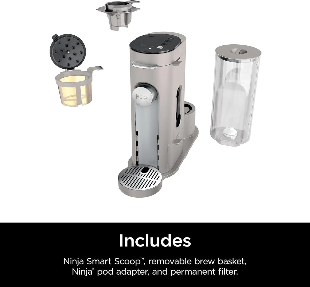Single-Serve Coffee Maker for Pods and Grounds, 56 fl oz Tank