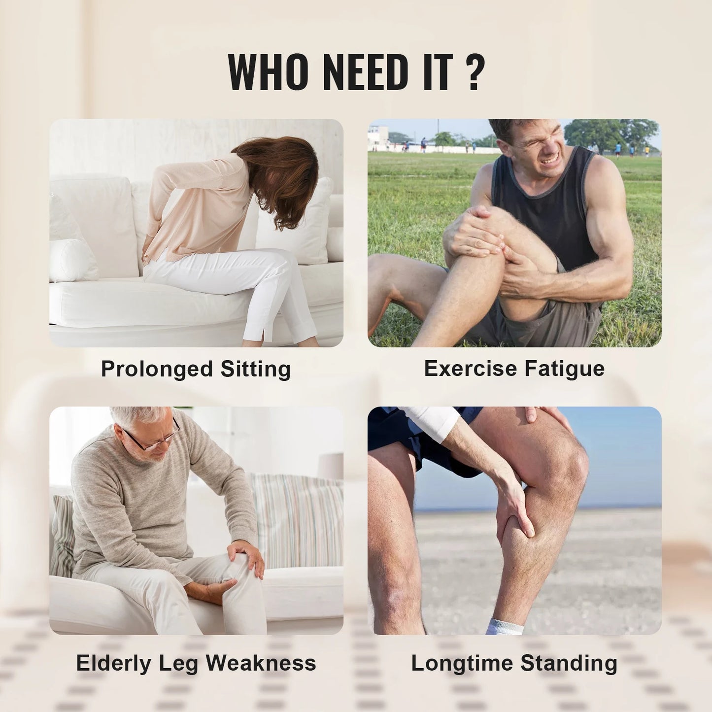 Leg Compression Massager with Heat | Full Foot, Calf & Thigh Air Compression Wraps with 3 Modes, 3 Intensities & Knee Heating