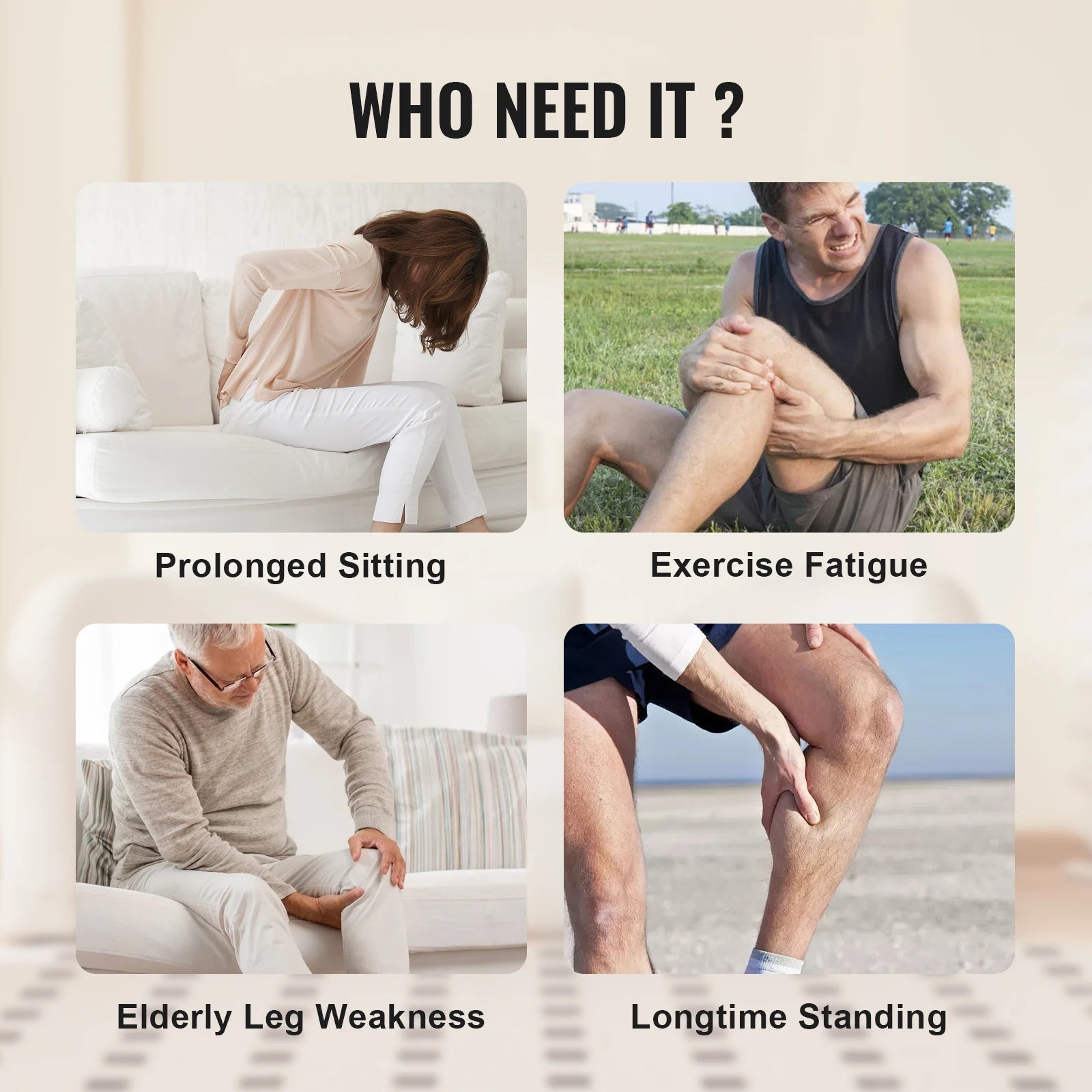 Leg Compression Massager with Heat | Full Foot, Calf & Thigh Air Compression Wraps with 3 Modes, 3 Intensities & Knee Heating