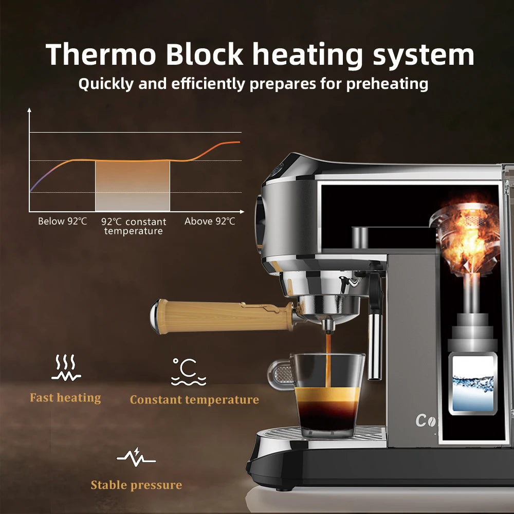Espresso Machine with Steam Wand and 1.1 L Tank, Optional Separate Grinder