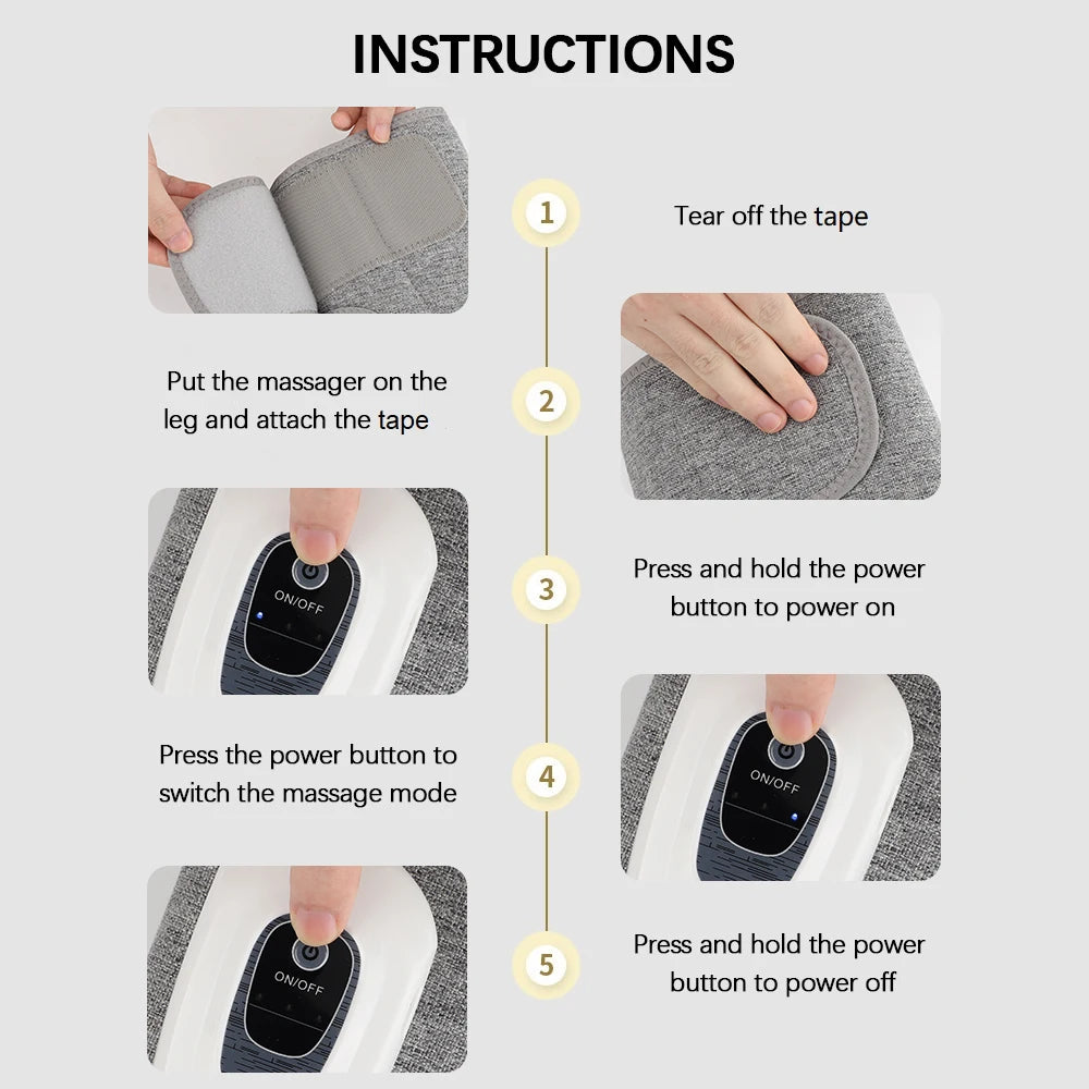 Air Compression Leg Massager | Wireless Calf & Arm Massager with 360° Pressure, 3 Modes & Rechargeable Battery