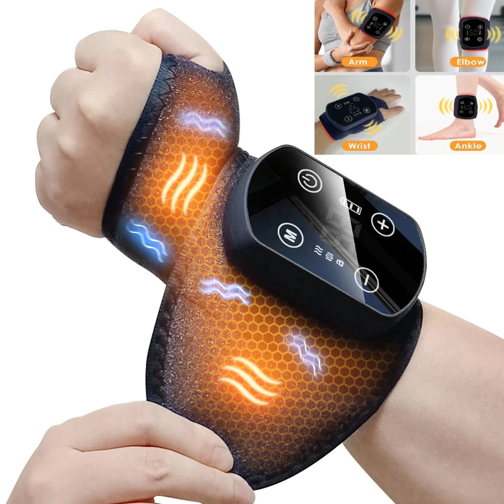 Wrist Massager with Heat | Cordless Heated Wrist Brace with Vibration, 5 Heat Levels & Adjustable Fit