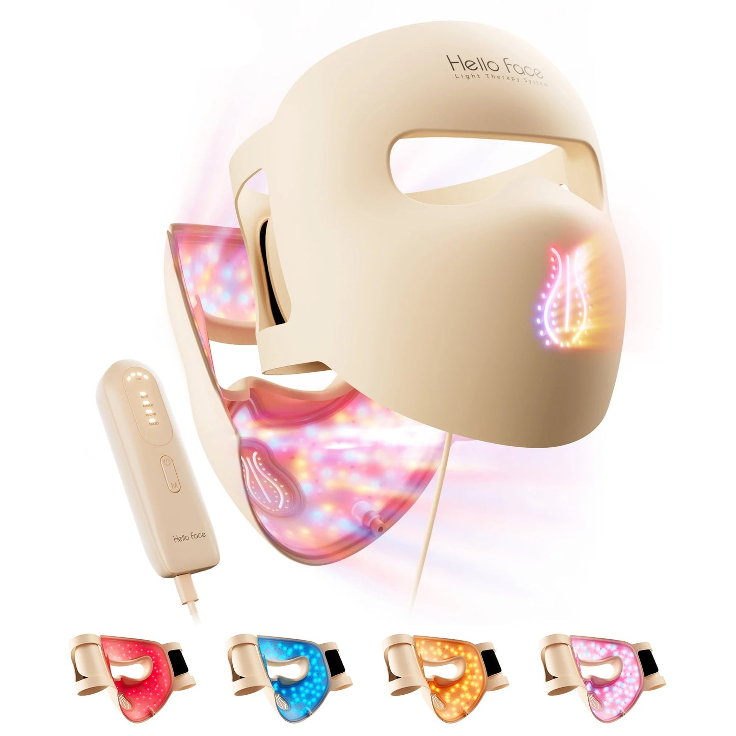 LED Face Mask Light Therapy | 4D Silicone Red Blue LED Mask with 311 LEDs for Wrinkles, Acne & Skin Tone