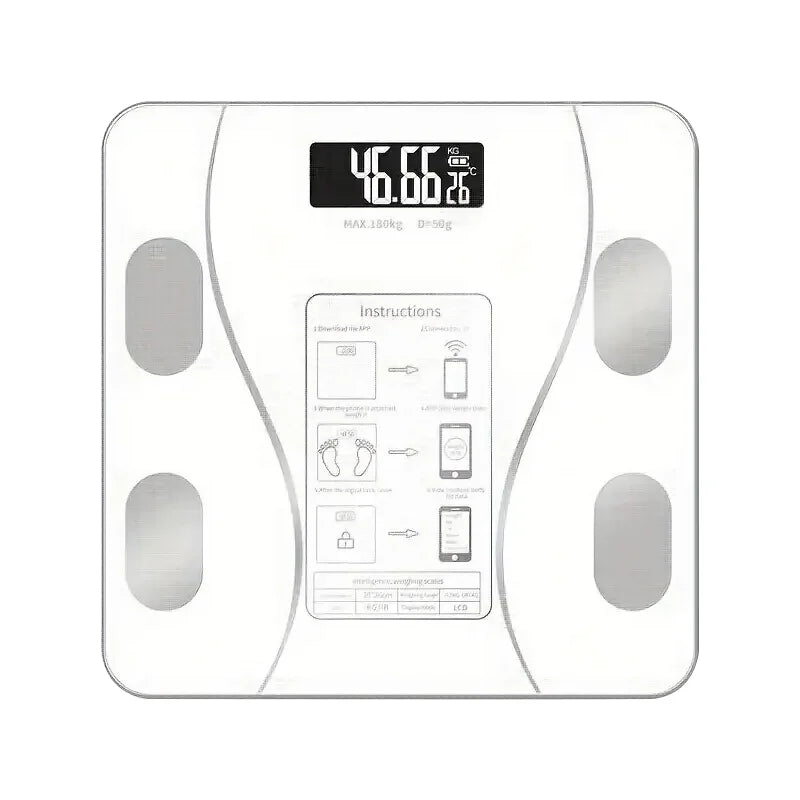Smart Body Fat Scale | Bluetooth Digital Bathroom Scale with LED Display | Body Composition Analyzer | Tracks Weight, BMI, Fat & More