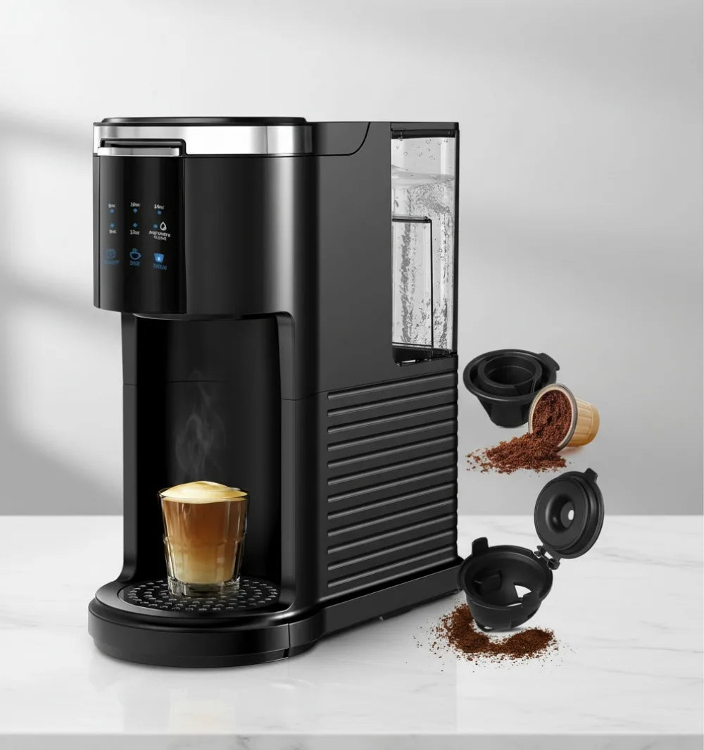 Single-Serve Coffee Maker for Pods and Grounds, 40 fl oz Tank