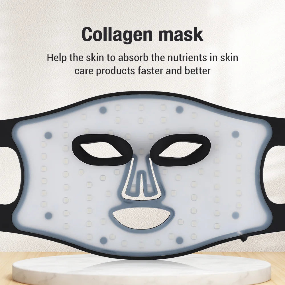 LED Face Mask with Red Blue and 850nm Near-Infrared Light | 72 LEDs, 3 Intensities, 4 Modes & 5–20 Minute Timer