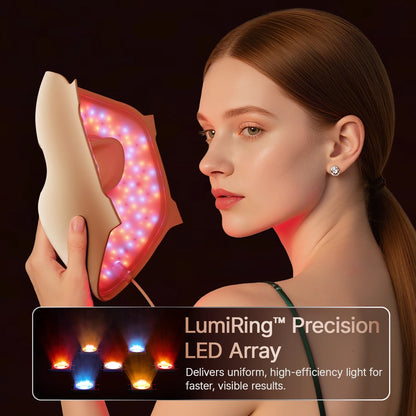 LED Face Mask Light Therapy | 4D Silicone Red Blue LED Mask with 311 LEDs for Wrinkles, Acne & Skin Tone