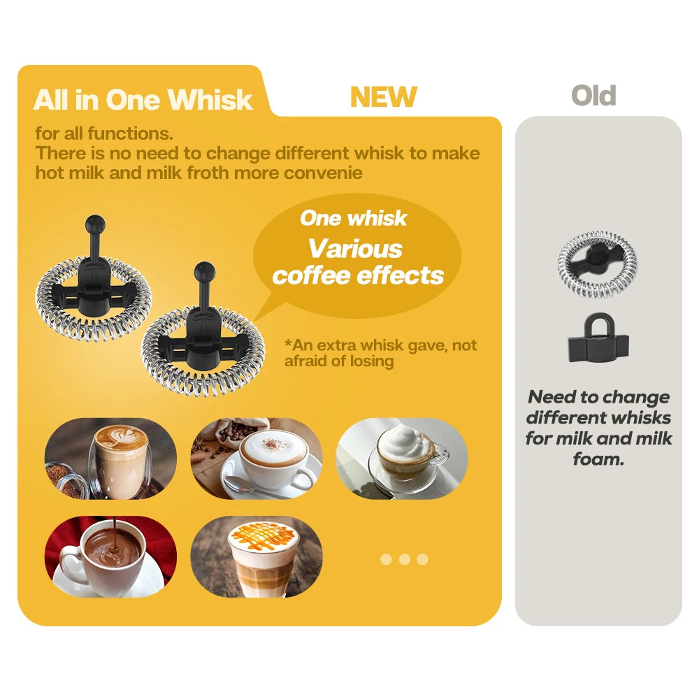 Electric Milk Frother & Steamer for Latte, Cappuccino, Macchiato
