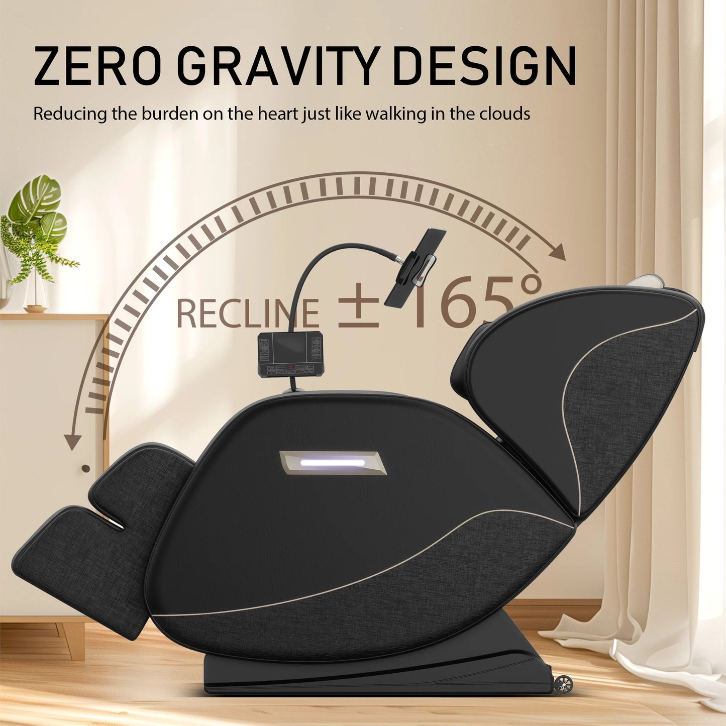 Zero Gravity Full Body Massage Chair with 6 Rollers | 24 Airbags, Waist and Leg Heat, Foot Rollers, Bluetooth & Touchscreen