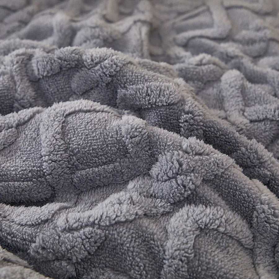 Thick Sherpa-Style Fleece Winter Blanket