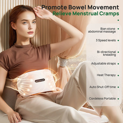 Abdominal Heating Pad Massager | Cordless Belly Massager for Cramps, Stomach Tension & Relaxation