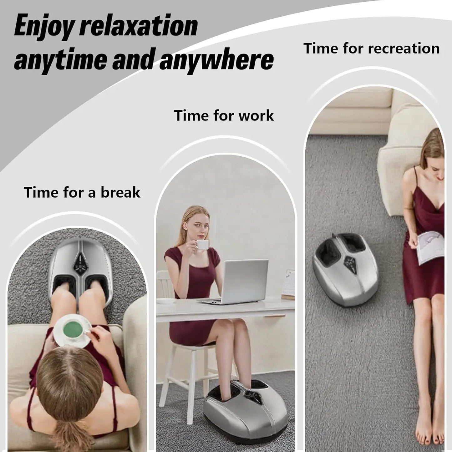 Shiatsu Foot Massager with Heat and Air Compression | 4 Modes, 5 Intensities, Deep Kneading Rollers & Remote Control