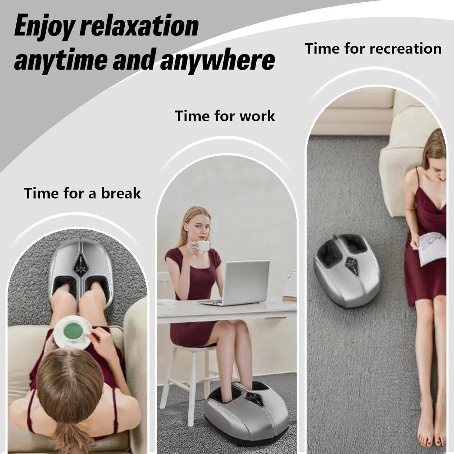 Shiatsu Foot Massager with Heat and Air Compression | 4 Modes, 5 Intensities, Deep Kneading Rollers & Remote Control